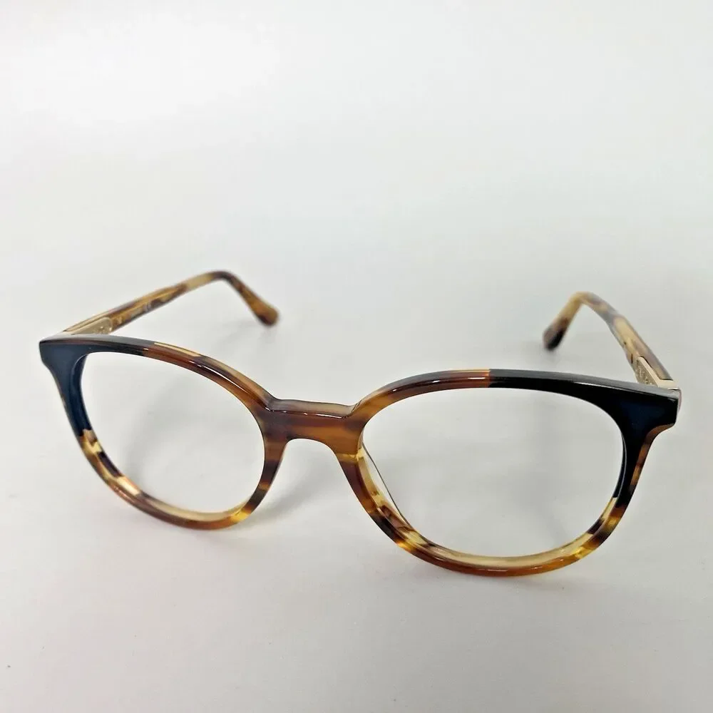 Paul & Joe Seaport Eyeglasses Frames 50-18-135 Brown Tortoise Floral tip w/ case